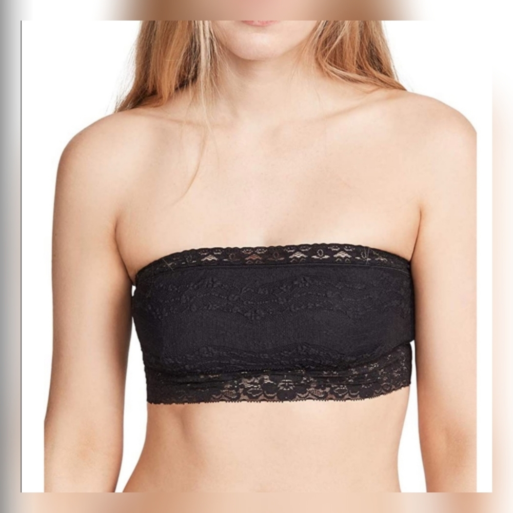 NWT Free People Scallop Lace Bandeau Black